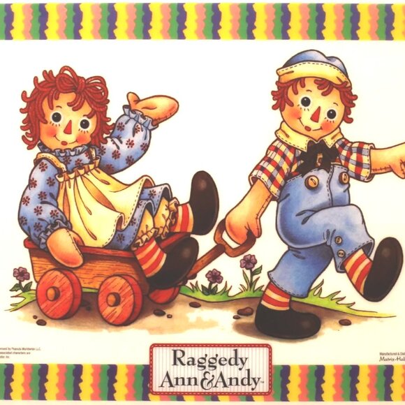 Discontinued RAGGEDY ANN & ANDY PLASTIC PLACEMAT NEW - Picture 1 of 3